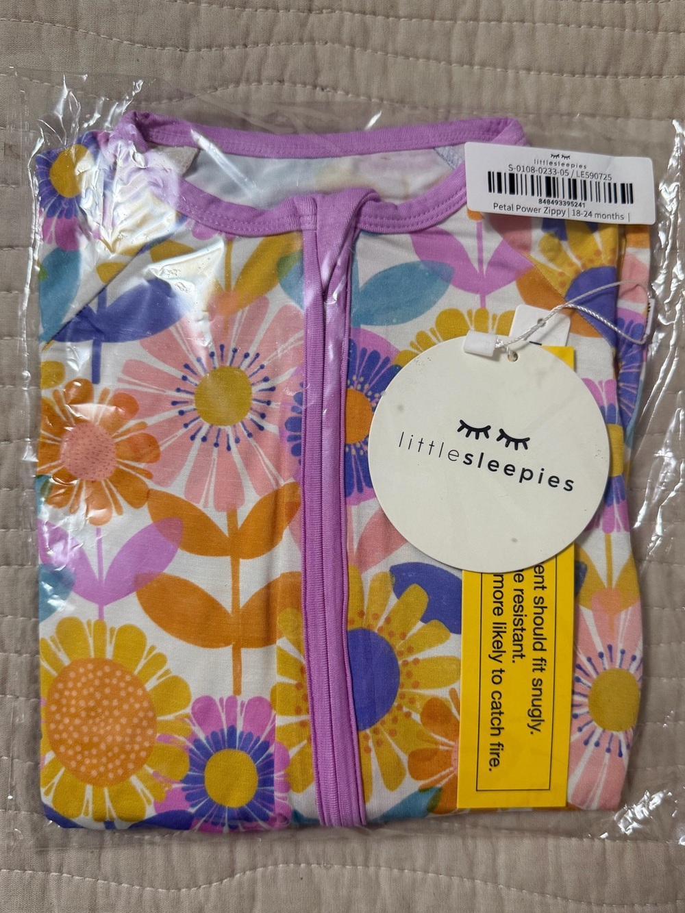 18-24M Little Sleepies Petal Power Zippy